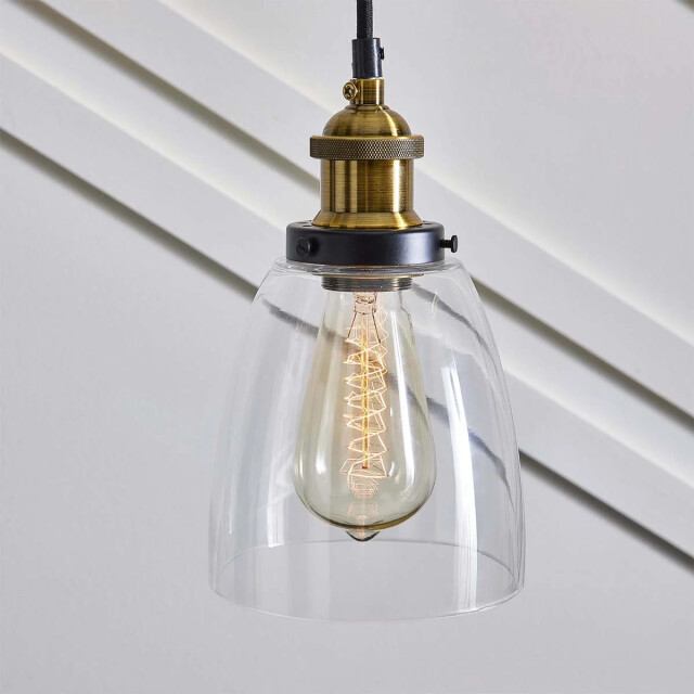 Signature Plafondlamp met glazen kap en fitting in gouden messing afwerking 2929353 large