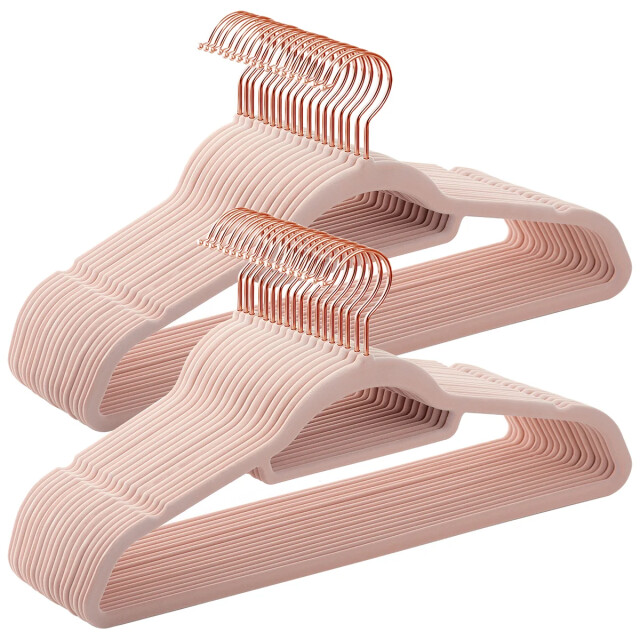 CaliCosy Set van 50 antislip fluweel kleerhangers met draaibare haken 2929373 large