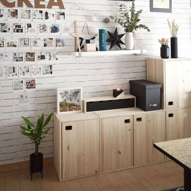 CaliCosy Meubel 1 deur van massief grenen met 1 in hoogte verstelbare plank l37 x h53,5 2929454 large