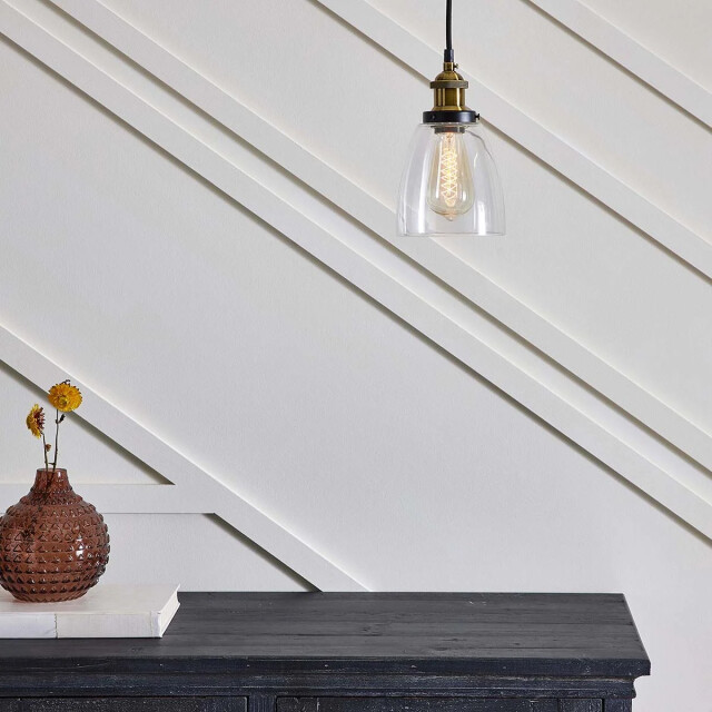 Signature Plafondlamp met glazen kap en fitting in gouden messing afwerking 2929353 large