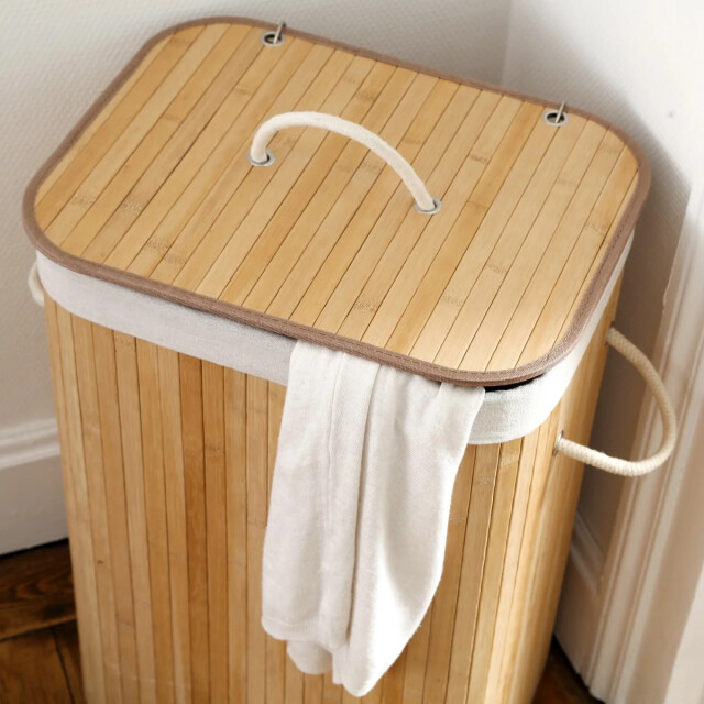 CaliCosy Rechthoekige bamboe wasmand 70l h60 cm 2976294 large