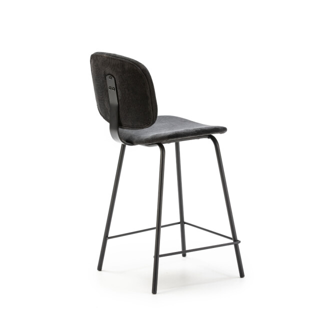 CaliCosy Set van 2 krukken in ribfluweel met zwarte metalen poten h65 cm arus 3079129 large