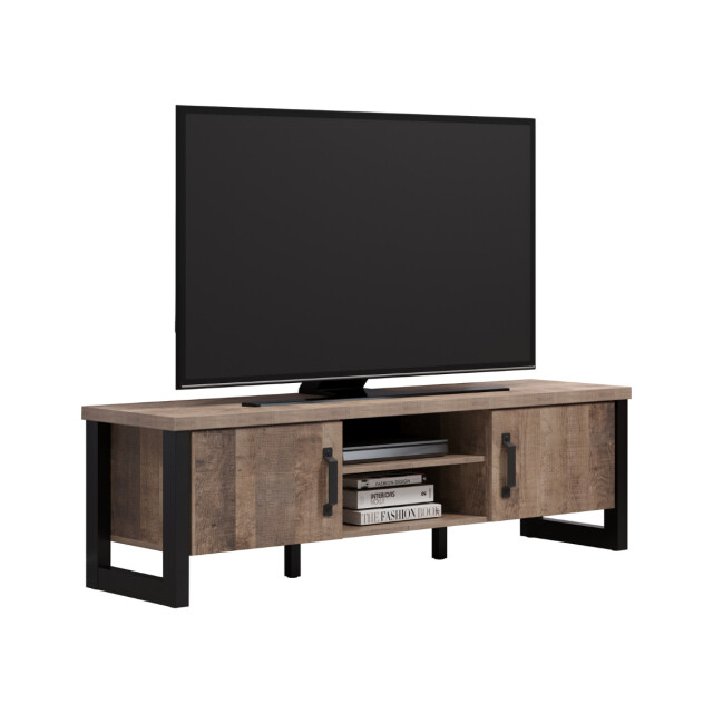 CaliCosy Tv-meubel met 2 deuren, 2 open vakken en 2 kabelopeningen l166 cm emile 3042285 large