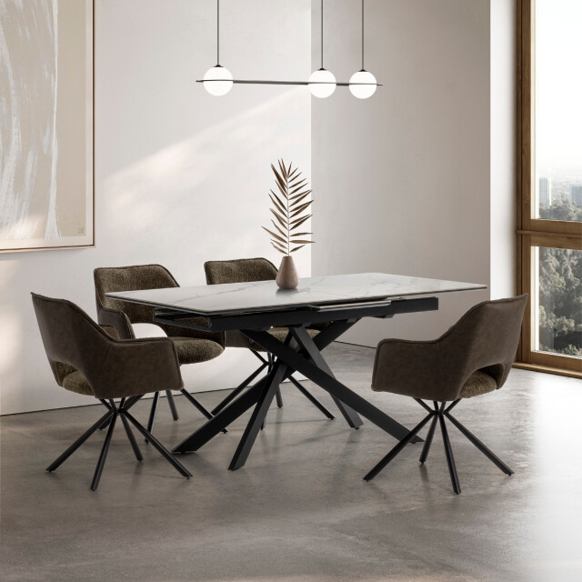 CaliCosy Set van 2 fauteuils in stof met zwarte metalen poten l62 cm mariel 3078806 large