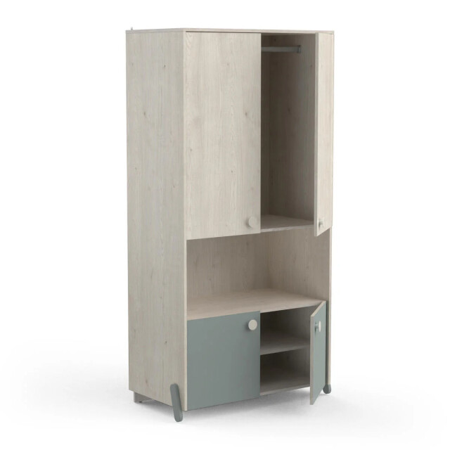 CaliCosy Scandinavische kast 4 deuren 1 nis, hout en groen decor l89 cm ilian 2931894 large
