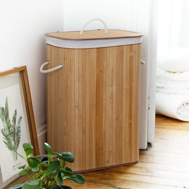 CaliCosy Rechthoekige bamboe wasmand 70l h60 cm 2976294 large