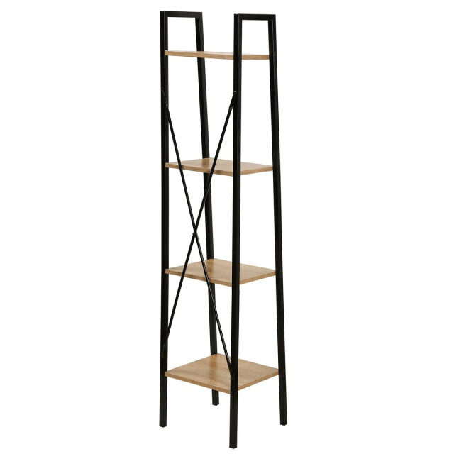 CaliCosy Boekenplank met 4 tiers industriële houtenlook en metaal meubels h148 cm - 2929334 large