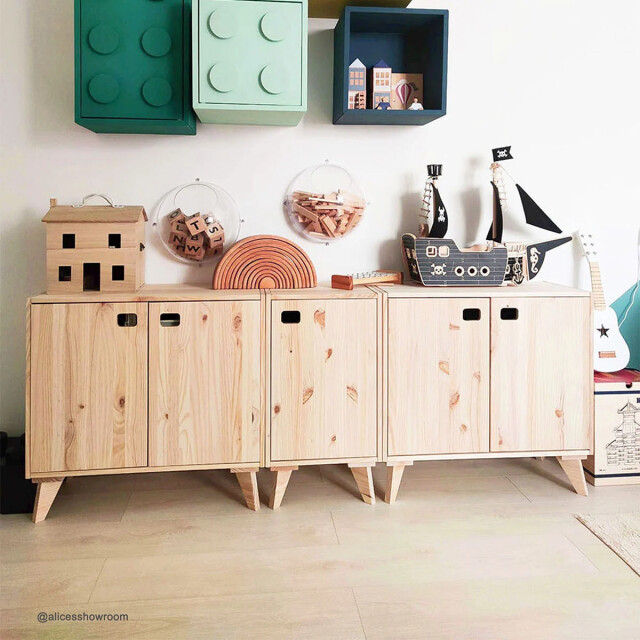 CaliCosy Meubel 1 deur van massief grenen met 1 in hoogte verstelbare plank l37 x h53,5 2929454 large