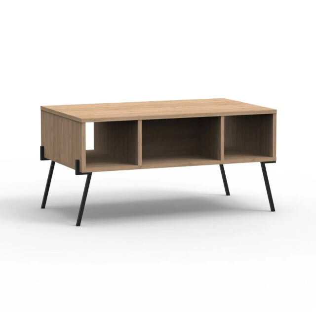 CaliCosy Salontafel 1 deur 3 nissen en metalen poten l100 cm evan 2930294 large