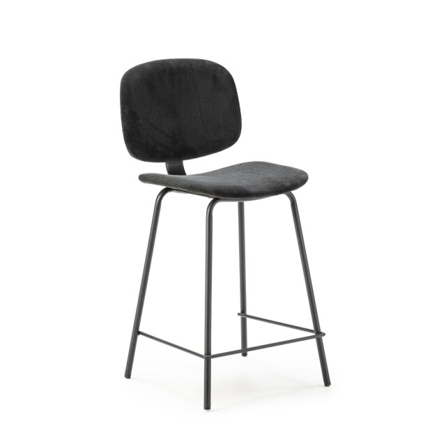 CaliCosy Set van 2 krukken in ribfluweel met zwarte metalen poten h65 cm arus 3079129 large