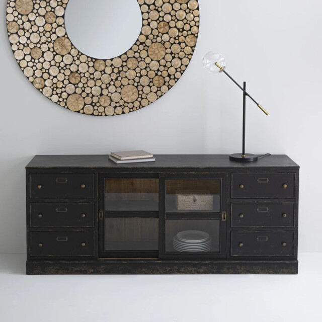Signature Dressoir van massief hout en glas l280 cm amsterdam 3061024 large