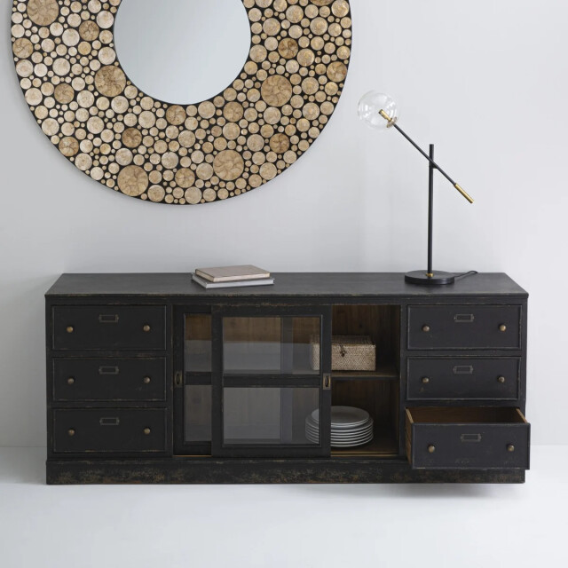 Signature Dressoir van massief hout en glas l280 cm amsterdam 3061024 large