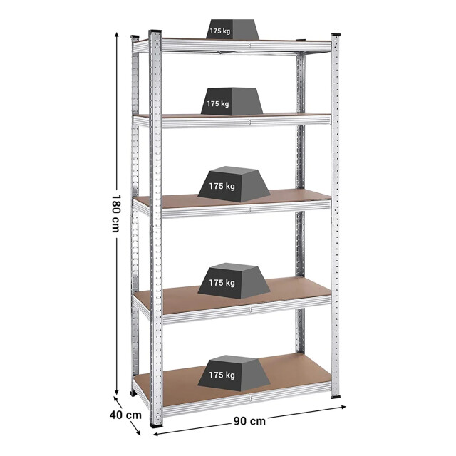 CaliCosy Set van twee planken met 5 niveaus en verstelbare planken h180 cm 2930054 large