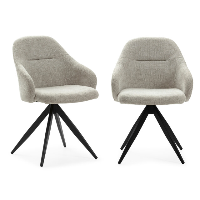 CaliCosy Set van 2 draaibare fauteuils in stof met zwarte metalen poten tamara 3078562 large