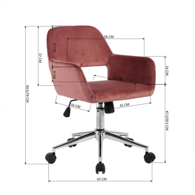 CaliCosy Verstelbare fluwelen bureaustoel ross 2936779 large