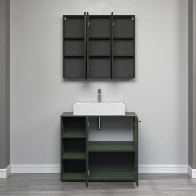 CaliCosy Badkamerkast met spiegel en 3 deuren l90 cm purebliss 3044867 large