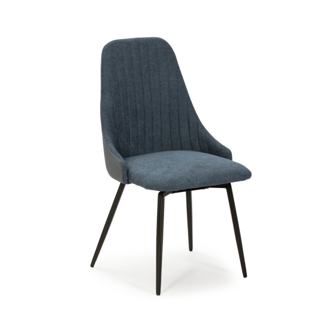 CaliCosy Set van 2 draaibare stoelen in stof met zwarte metalen poten l50 cm elma 3078768 large