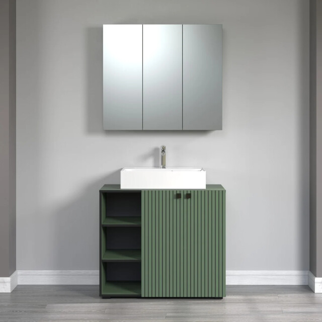 CaliCosy Badkamerkast met spiegel en 3 deuren l90 cm purebliss 3044867 large