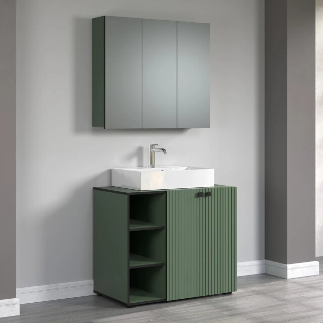 CaliCosy Badkamerkast met spiegel en 3 deuren l90 cm purebliss 3044867 large