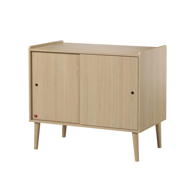CaliCosy Dressoir 2 schuifdeuren eiken décor l100 cm retro 2931837 large