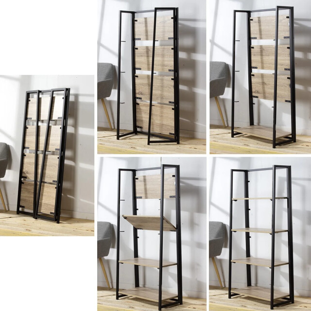 CaliCosy Opvouwbare plank 4 niveaus industriële stijl 2936782 large