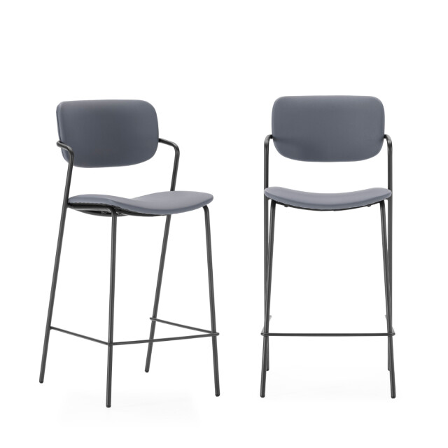 CaliCosy Set van 2 krukken met zwarte metalen poten h66 cm maika 3079154 large