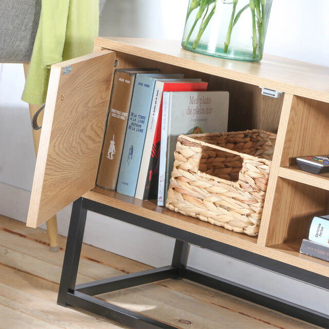 CaliCosy Tv-meubel met 2 deuren en centrale nis, eikenlook l120 cm jill 2929837 large