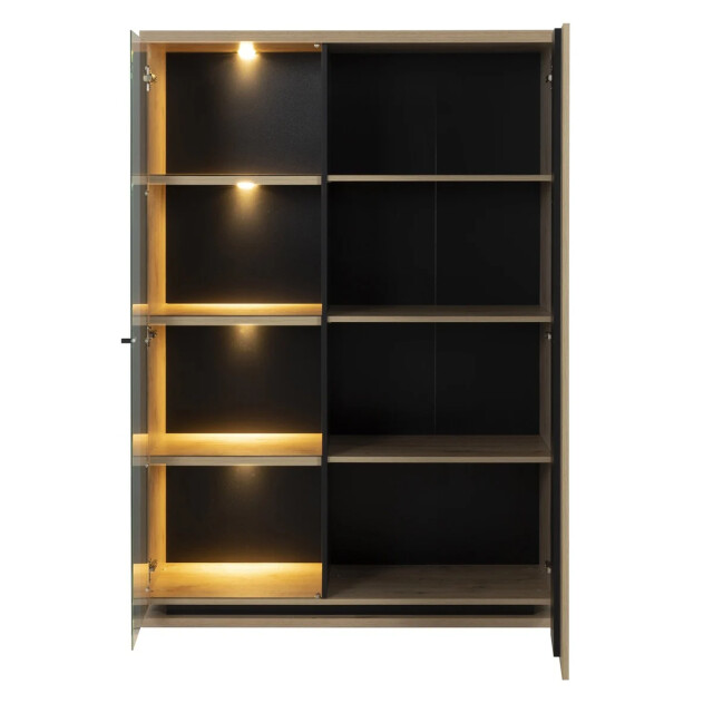 CaliCosy Samenstelling dressoir met 2 deuren met verlichting, met uitschuifbare eettafel 2930675 large
