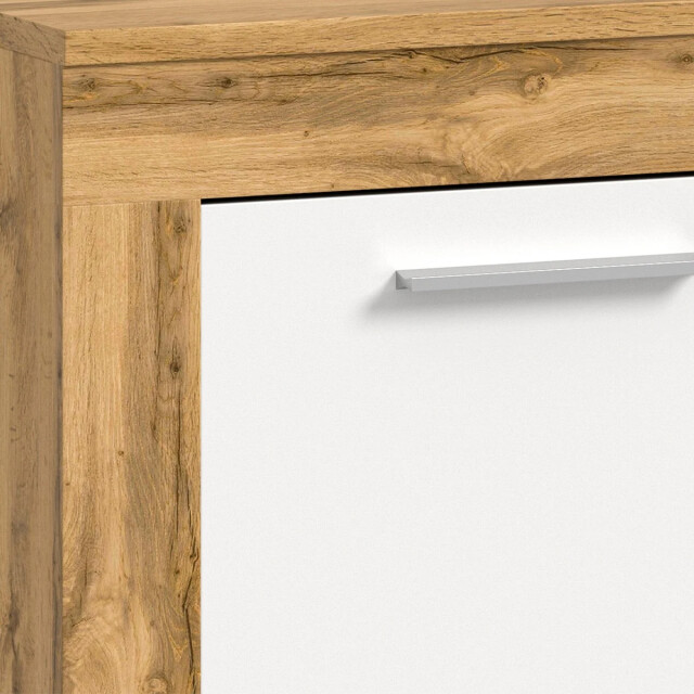 CaliCosy Eiken wit en wotan 2-deurs en 3-lades dressoir, l125 cm aosta 2951190 large
