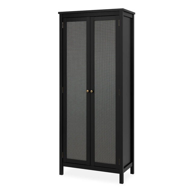 CaliCosy Kast 2 deuren zwart en metaal effect h187 cm krakow 2930156 large