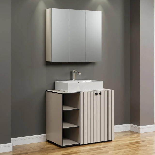 CaliCosy Badkamerkast met spiegel en 3 deuren l90 cm purebliss 3044868 large