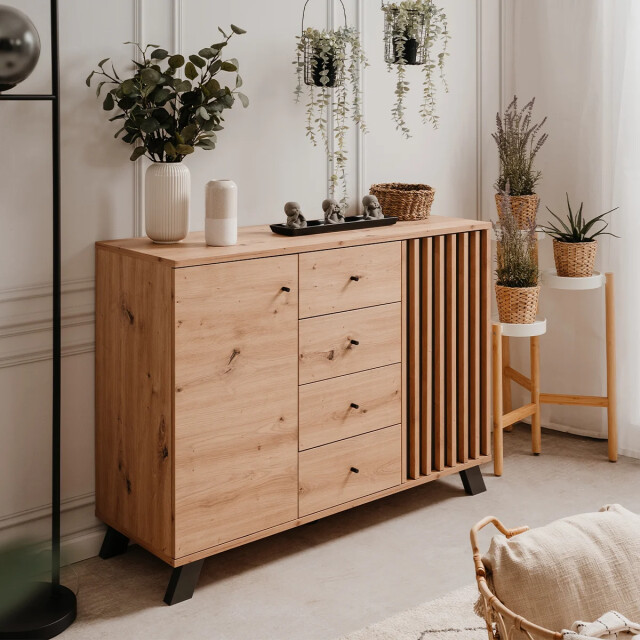 CaliCosy Buffet 2 deuren en 4 laden eikenhouten decor l118 cm lublin 2930157 large