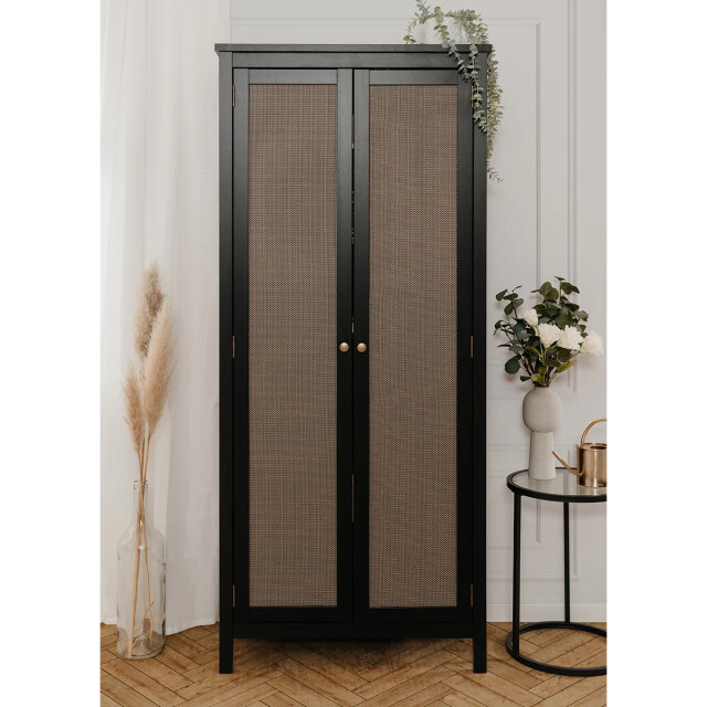 CaliCosy Kast 2 deuren zwart en metaal effect h187 cm krakow 2930156 large
