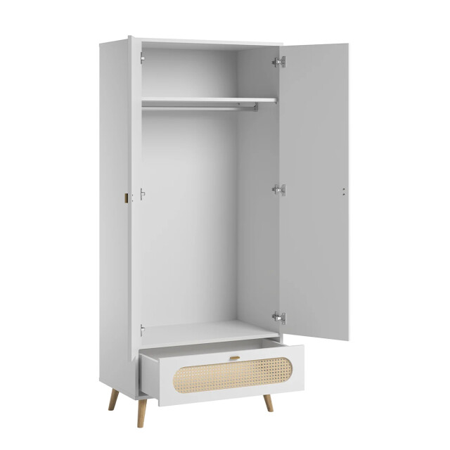 CaliCosy Kast met 2 deuren en 1 lade met rieten vlechtwerk l85 x h195 cm riet 2937581 large