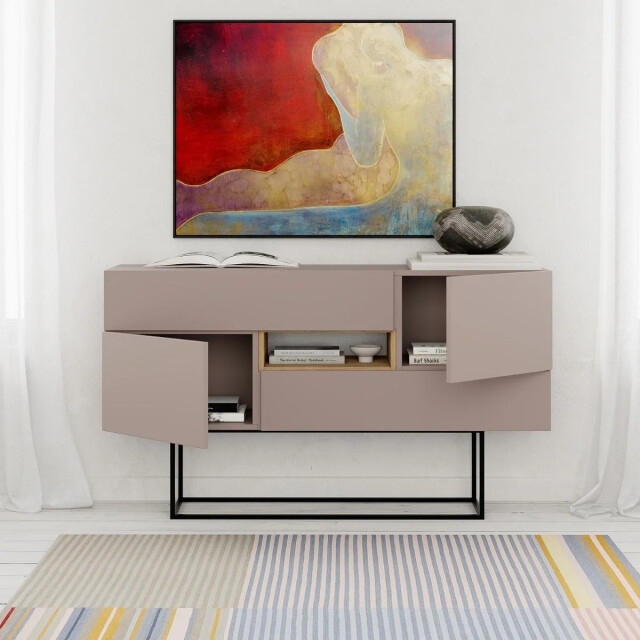 CaliCosy Buffetkast 2 deuren 2 laden 1 nis l145 cm titan 2930731 large