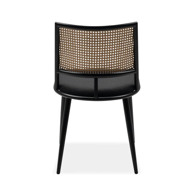 CaliCosy Set van 4 stoelen met natuurlijke vlechtwerk en zwart metalen frame l47 cm - 3011530 large