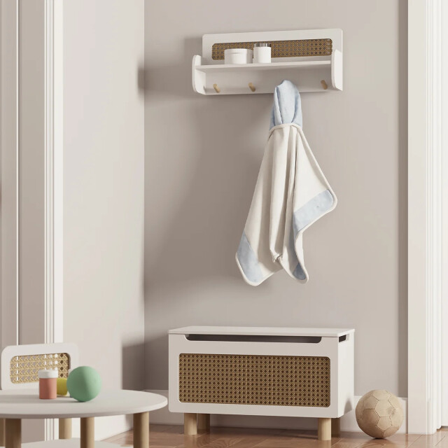 CaliCosy Etagère murale avec 4 patères l68 cm ochna 3042256 large