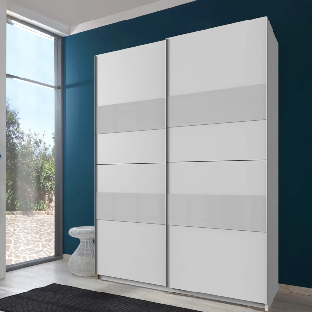 CaliCosy Kledingkast met 2 schuifdeuren en kledingstang l135 cm 2937681 large