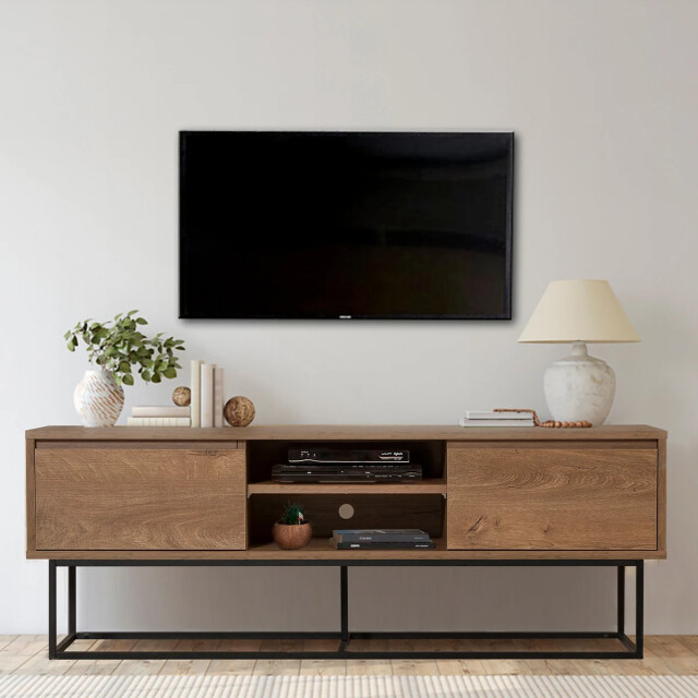 CaliCosy Tv-meubel 2 vakken en 2 laden walnoot decor l140 cm rodez 2930476 large
