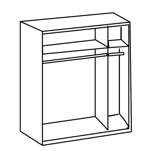 CaliCosy Kledingkast met 2 schuifdeuren en grafietkleurige inzet l135 cm 2930656 large