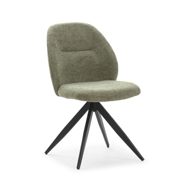 CaliCosy Set van 2 draaibare stoelen in stof met zwarte metalen poten l47 cm tamara 3078559 large