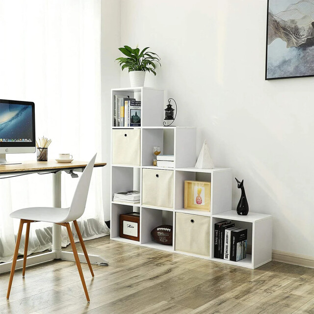 CaliCosy Boekenplank trap 10 compartimenten wit l129,5 cm 2929936 large