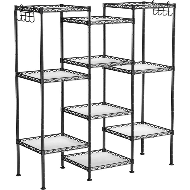 CaliCosy Metalen zwart rek met modulair opbergrooster l30 x h121 cm 2929411 large