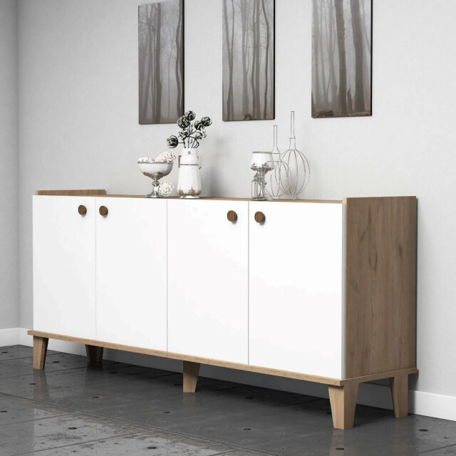 CaliCosy Buffet 4 deuren eiken en wit decor l180 cm summer 2930417 large