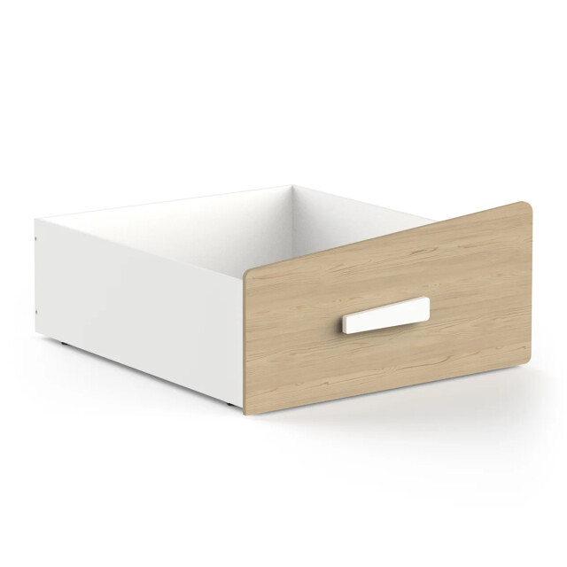 CaliCosy Lit cabane 90x200 avec tiroir blanc et décor chêne cabane 3042529 large