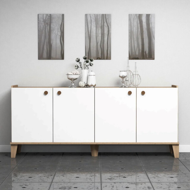 CaliCosy Buffet 4 deuren eiken en wit decor l180 cm summer 2930417 large