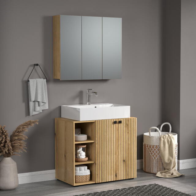 CaliCosy Badkamerkast met spiegel en 3 deuren l90 cm purebliss 3044869 large
