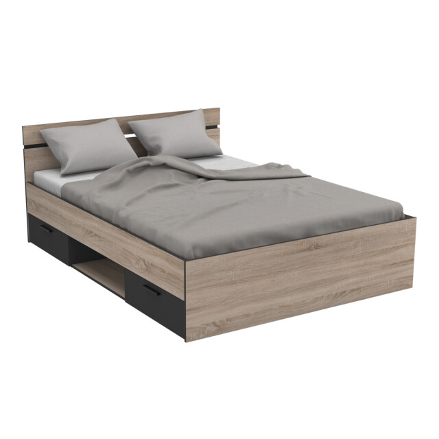 CaliCosy Lit 140x200 cm 2 tiroirs et 1 niche l204,3 cm michigan 3079645 large