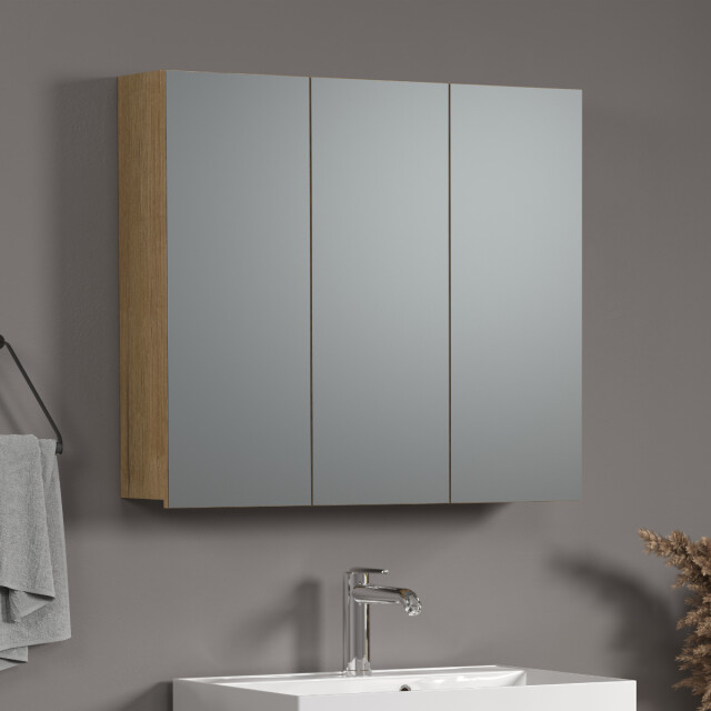 CaliCosy Badkamerkast met spiegel en 3 deuren l90 cm purebliss 3044869 large
