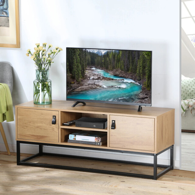 CaliCosy Tv-meubel met 2 deuren en centrale nis, eikenlook l120 cm jill 2929837 large
